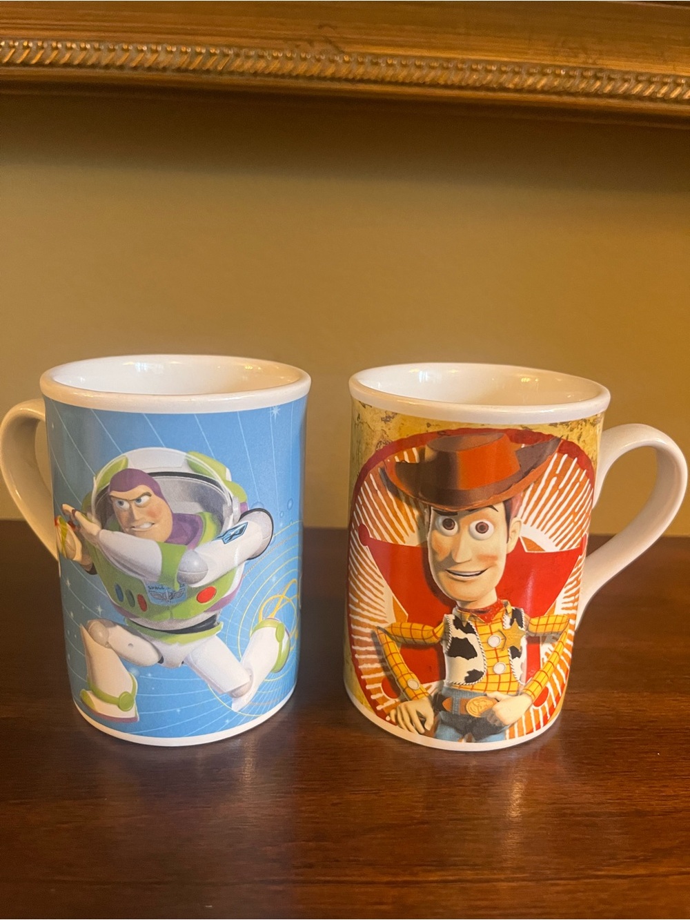 Disney Pixar Toy Story Buzz Lightyear & Woody Ceramic Mug Cup Set 2009